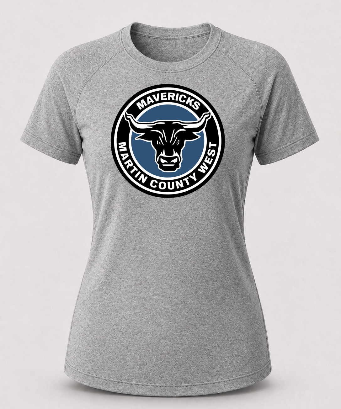 Martin County West Football - Gray Tee - Full Front