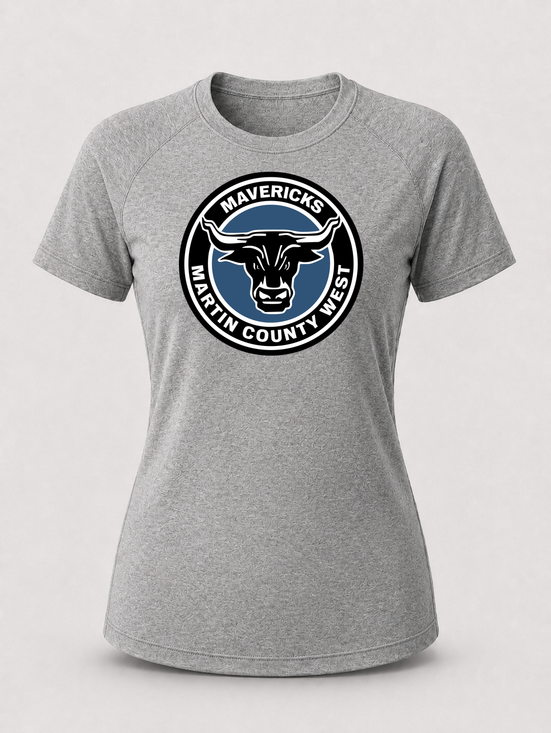 Martin County West Football - Gray Tee - Full Front