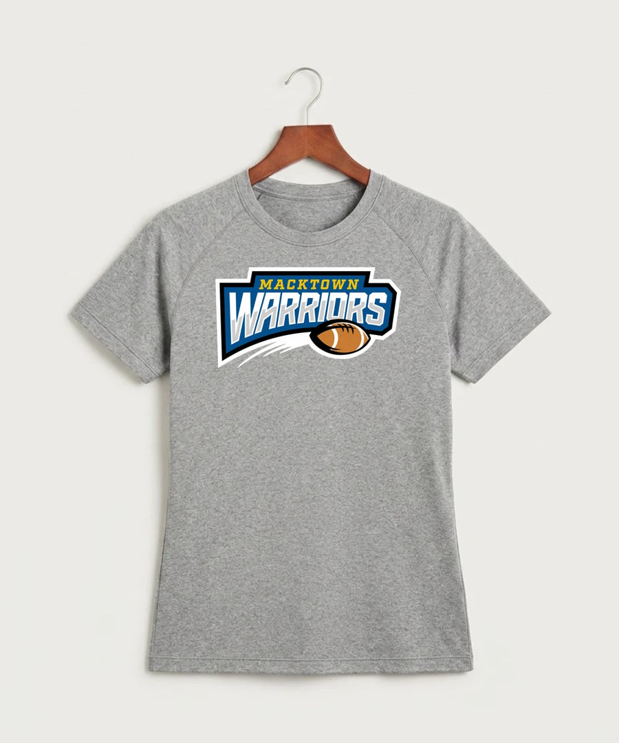 Macktown Warriors Football (Boys) - Gray Tee - Full Front