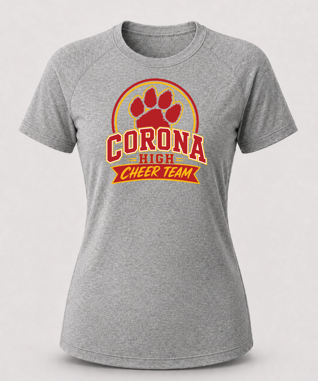 Corona Senior High School Cheer - Gray Tee - Full Front