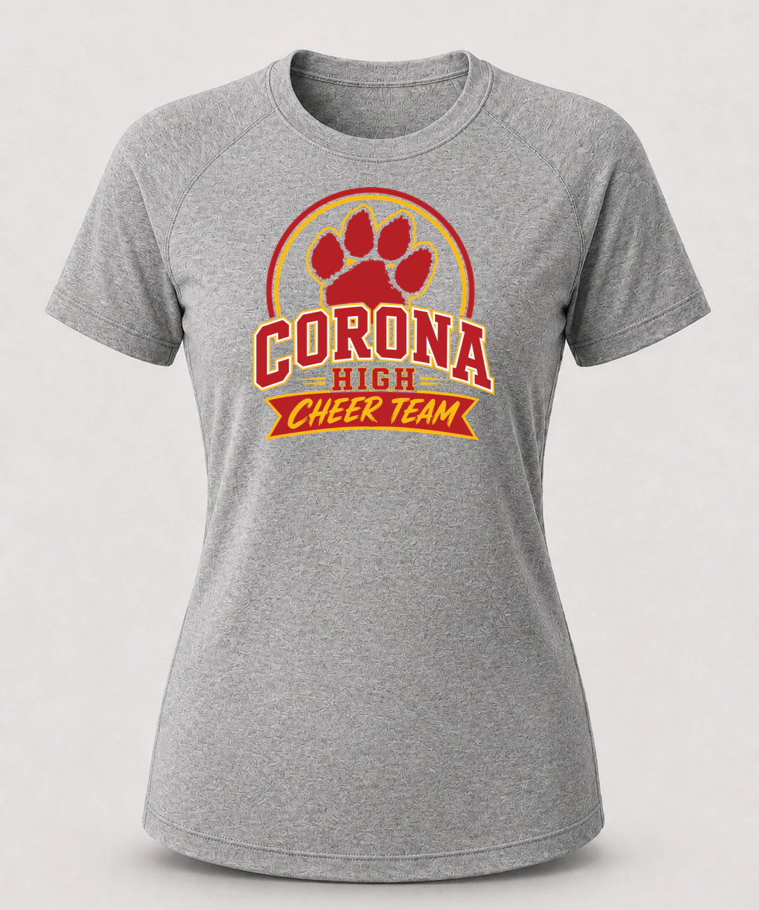 Corona Senior High School Cheer - Gray Tee - Full Front