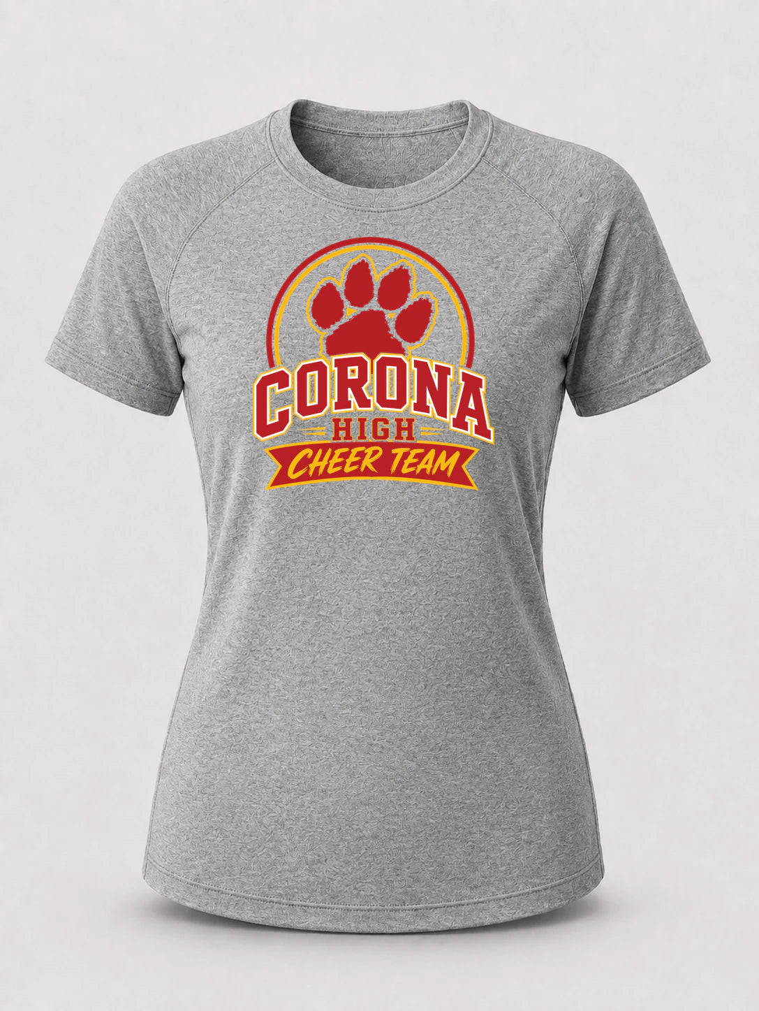 Corona Senior High School Cheer - Gray Tee - Full Front