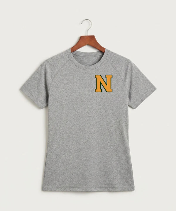 Nevis High School Volleyball (Girls) - Gray Tee - Left Chest