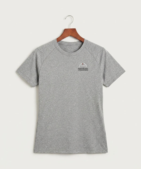 Ely Memorial High School Volleyball (Girls) - Gray Tee - Left Chest