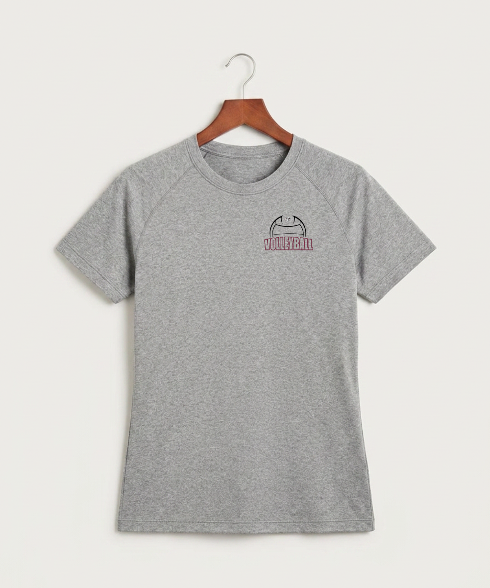 Triton High School Volleyball (Girls) - Gray Tee - Left Chest