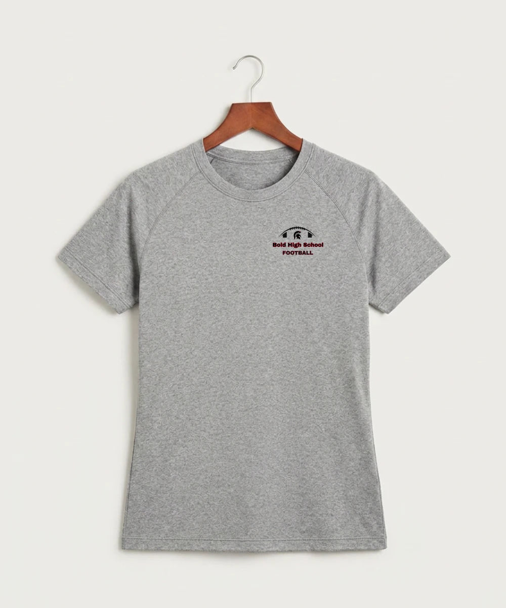 Bold High School Football (Boys) - Gray Tee - Left Chest