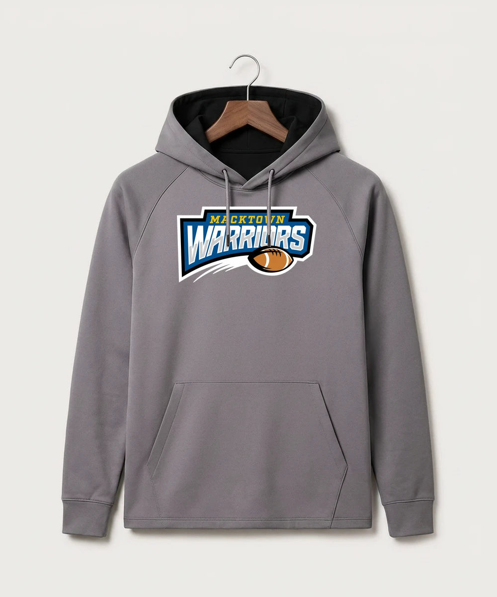 Macktown Warriors Football (Boys) - Gray Hoodie - Full Front