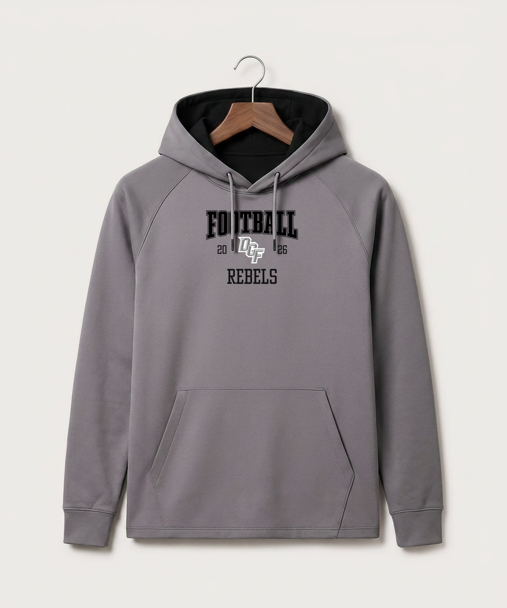 DGF High School Football (Boys) - Gray Hoodie - Full Front