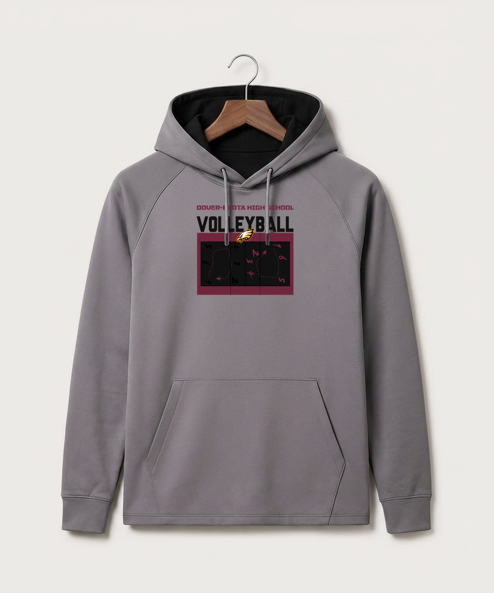 Dover-Eyota High School Volleyball (Girls) - Gray Hoodie - Full Front