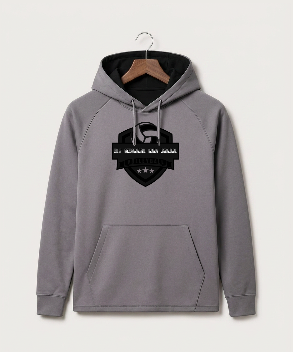Ely Memorial High School Volleyball (Girls) - Gray Hoodie - Full Front