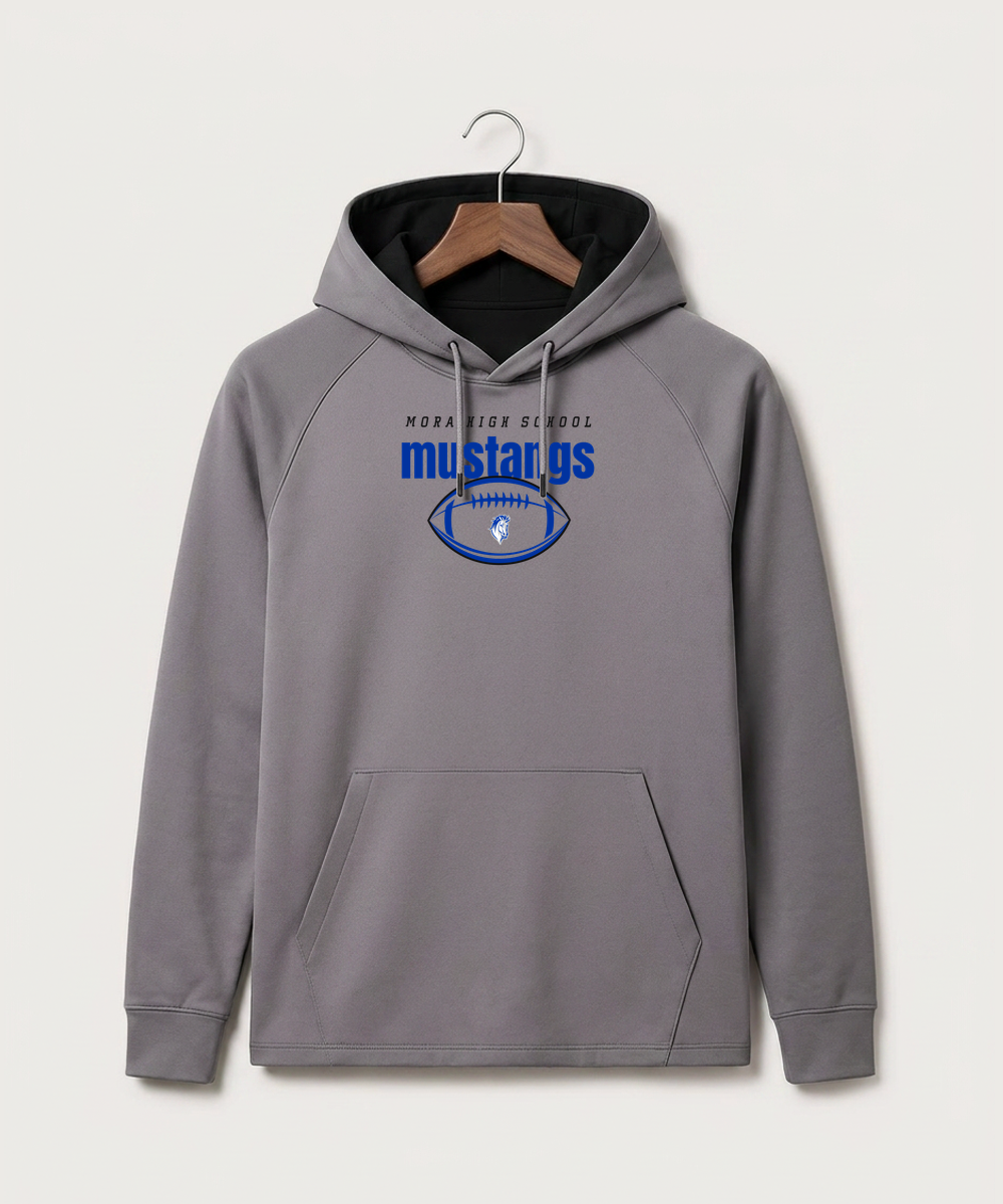 Mora High School Football (Boys) - Gray Hoodie - Full Front