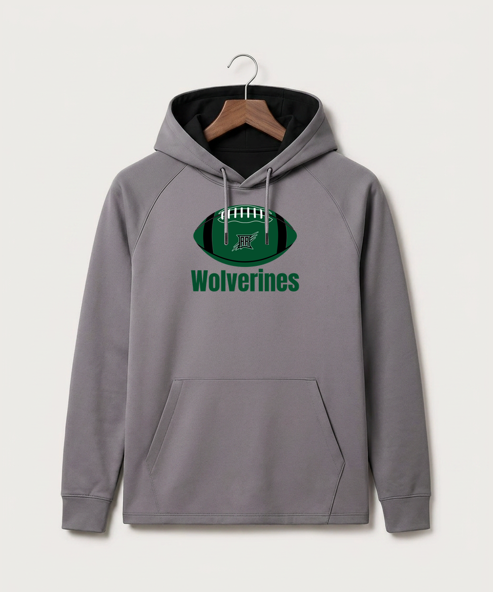Rock Ridge High School Football (Boys) - Gray Hoodie - Full Front