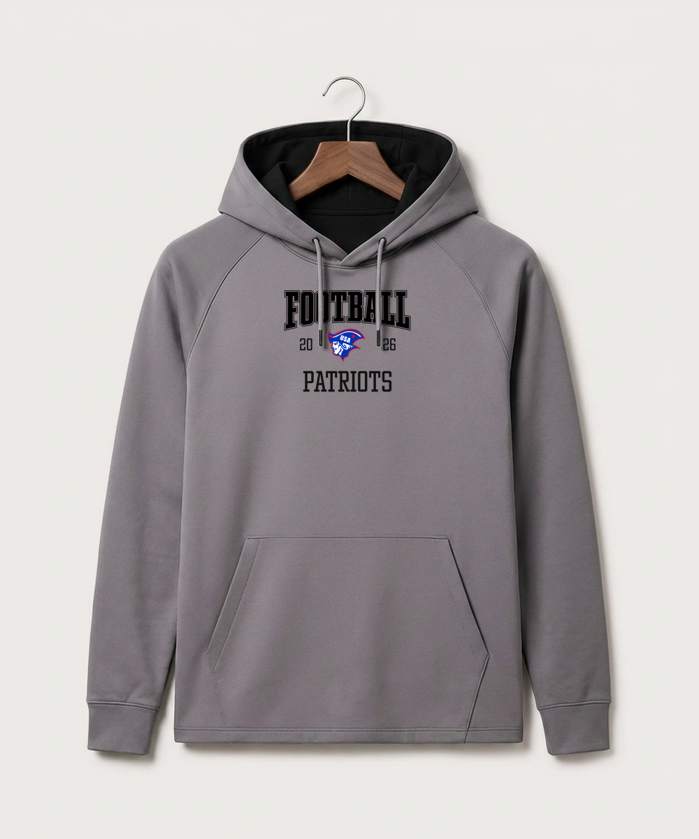 Upsala High School Football (Boys) - Gray Hoodie - Full Front