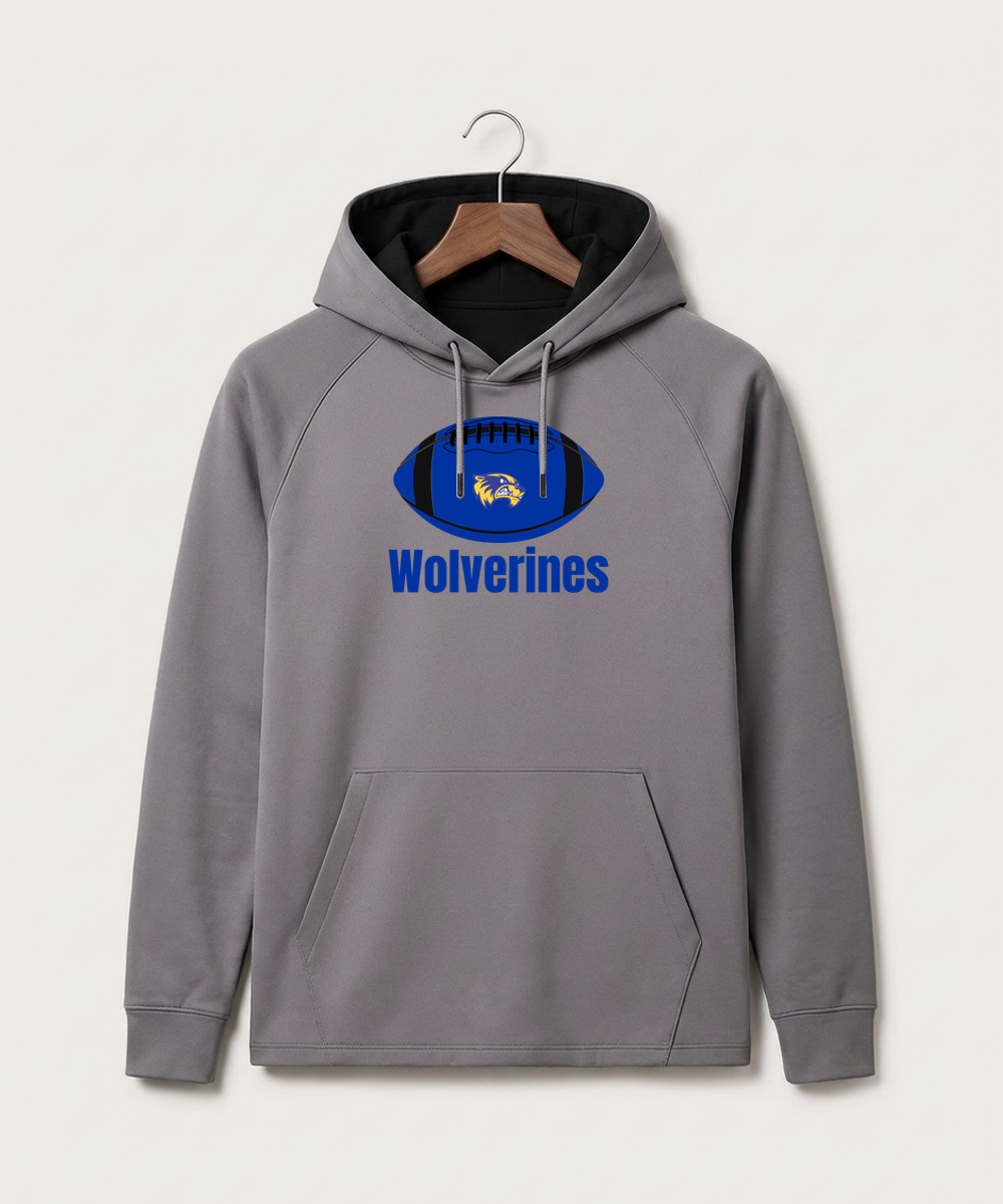 Wadena Deer Creek High School Football (Boys) - Gray Hoodie - Full Front