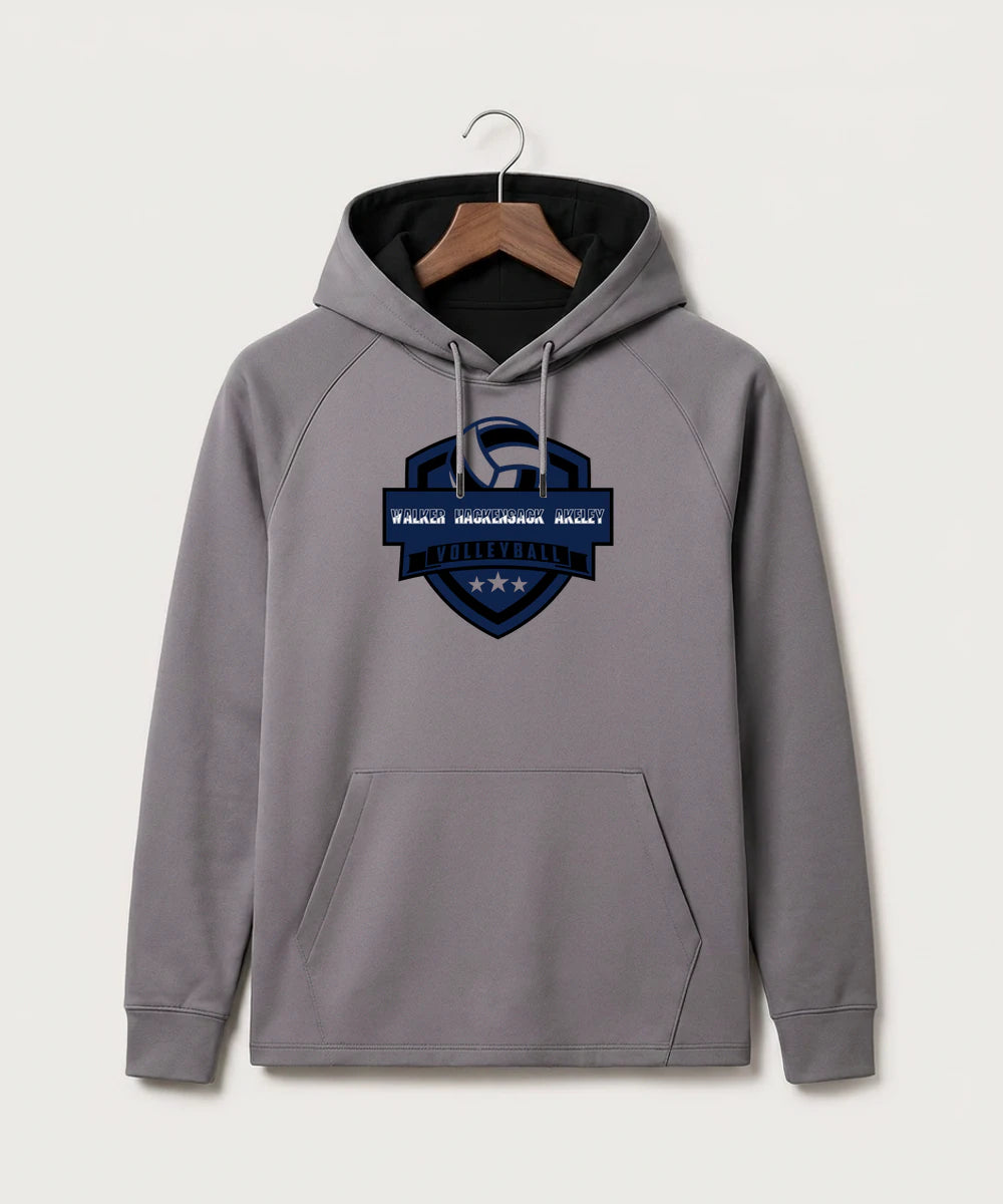 Walker Hackensack Akeley Volleyball (Girls) - Gray Hoodie - Full Front