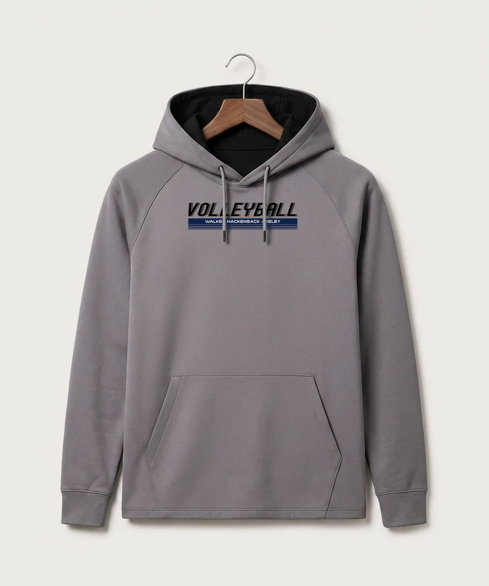 Walker Hackensack Akeley Volleyball (Girls) - Gray Hoodie - Full Front