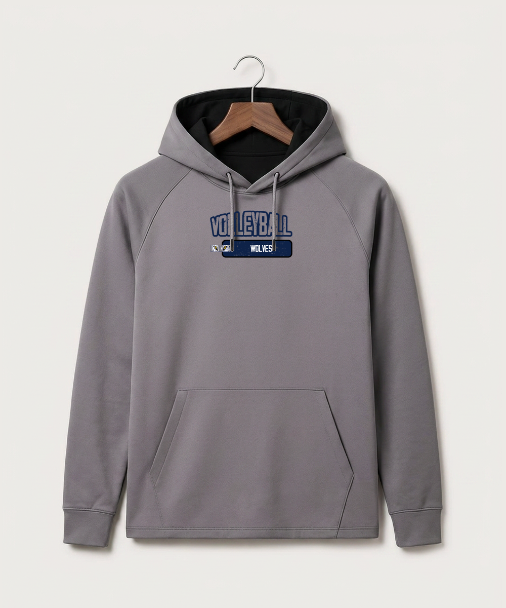 Walker Hackensack Akeley Volleyball (Girls) - Gray Hoodie - Full Front