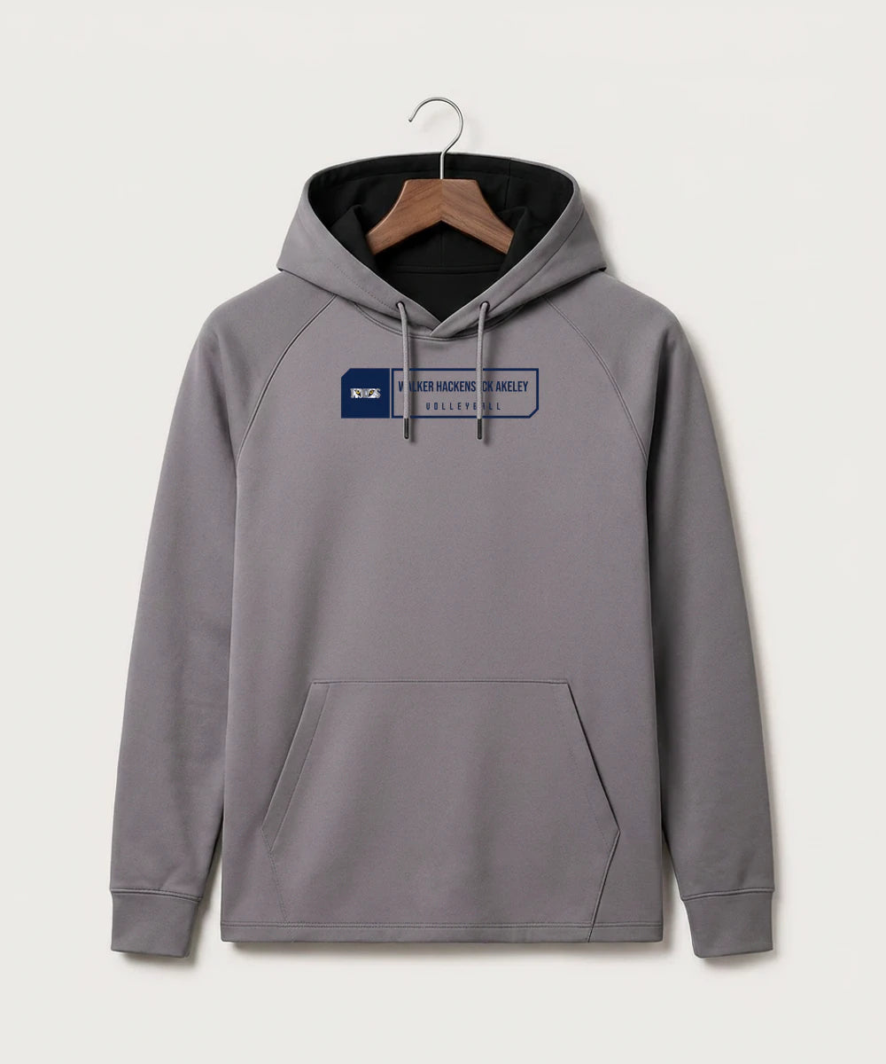 Walker Hackensack Akeley Volleyball (Girls) - Gray Hoodie - Full Front