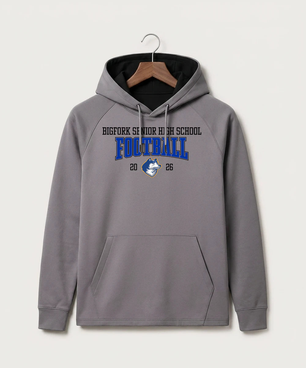 Bigfork Senior High School Football (Boys) - Gray Hoodie - Full Front