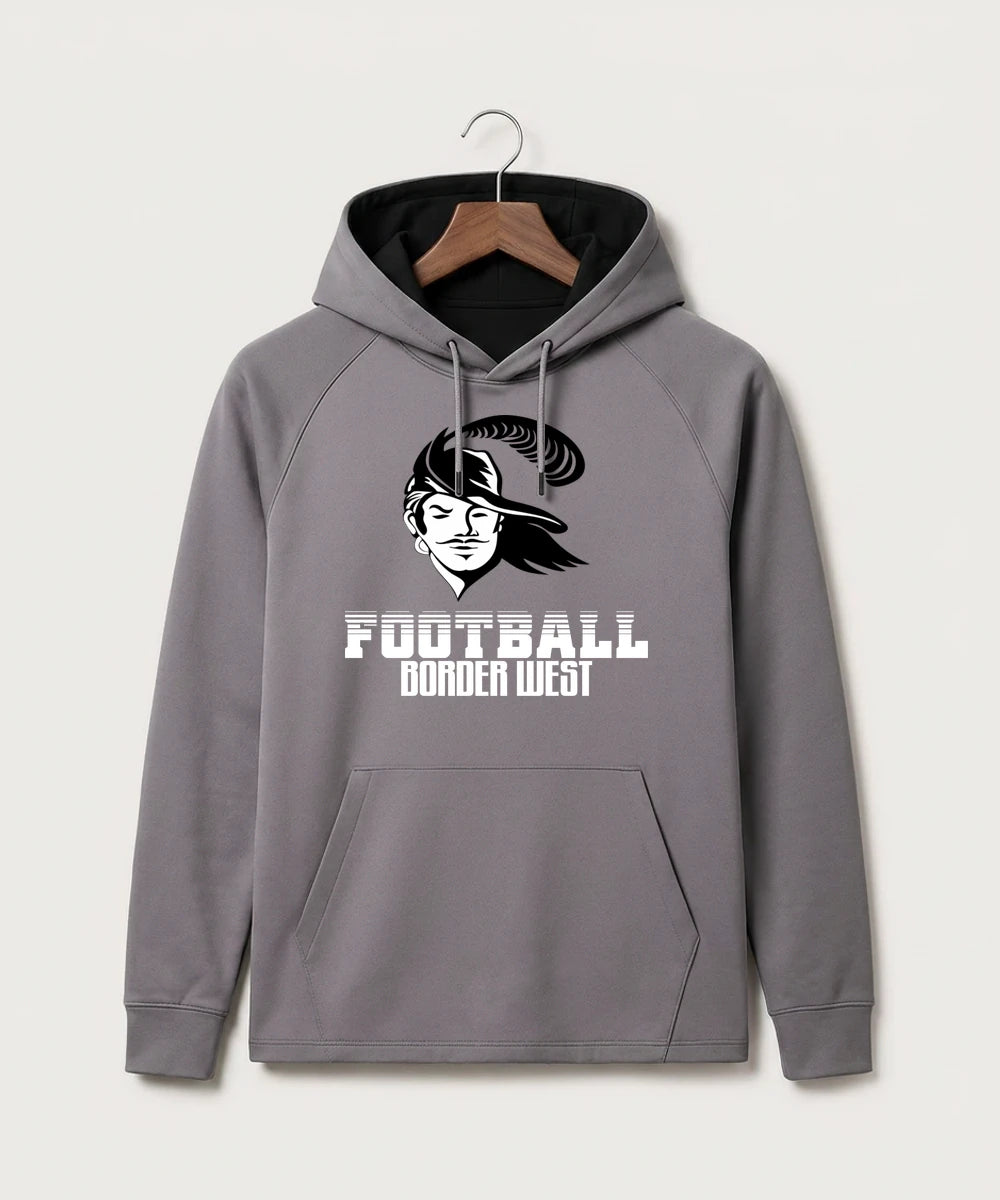 Border West Football (Boys) - Gray Hoodie - Full Front