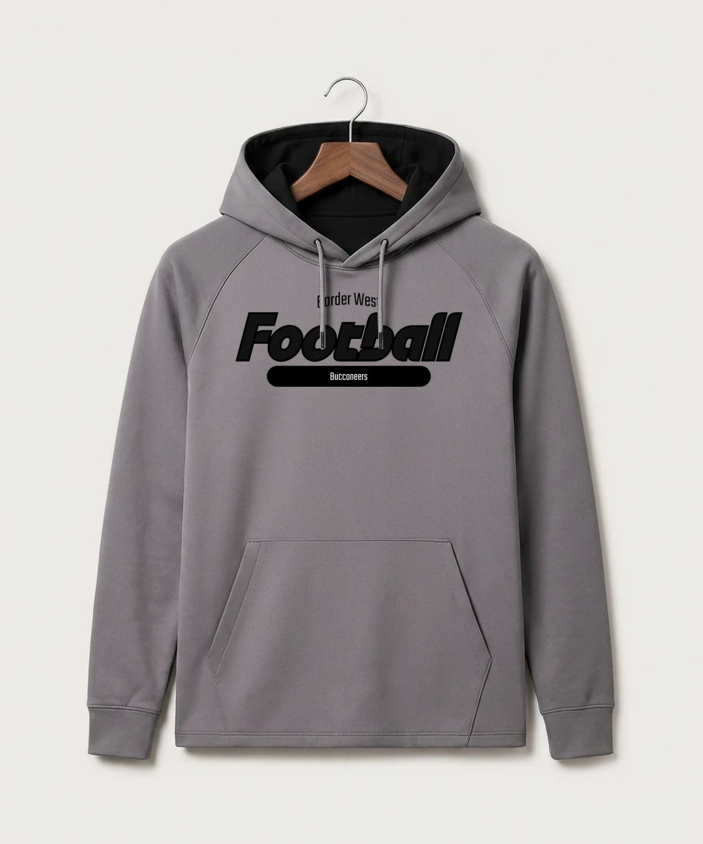Border West Football (Boys) - Gray Hoodie - Full Front
