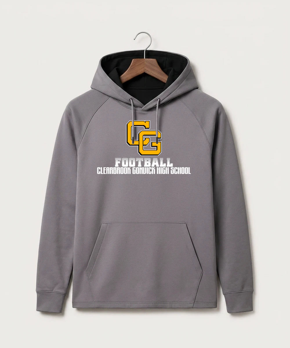 Clearbrook Gonvick High School Football (Boys) - Gray Hoodie - Full Front