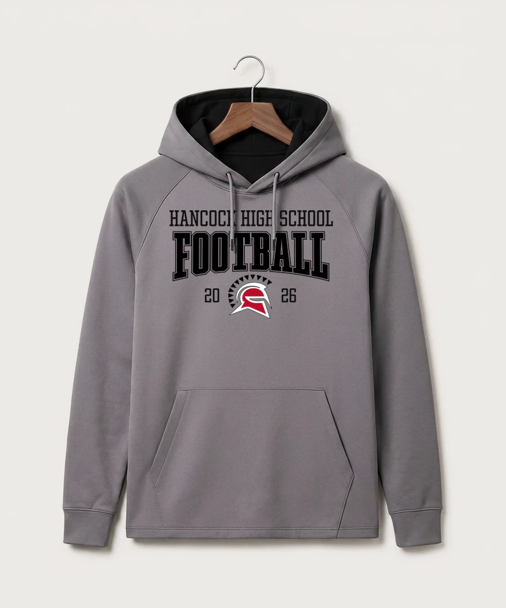 Hancock High School Football (Boys) - Gray Hoodie - Full Front