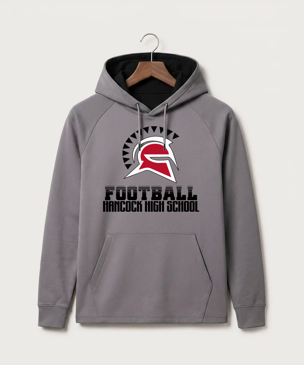 Hancock High School Football (Boys) - Gray Hoodie - Full Front