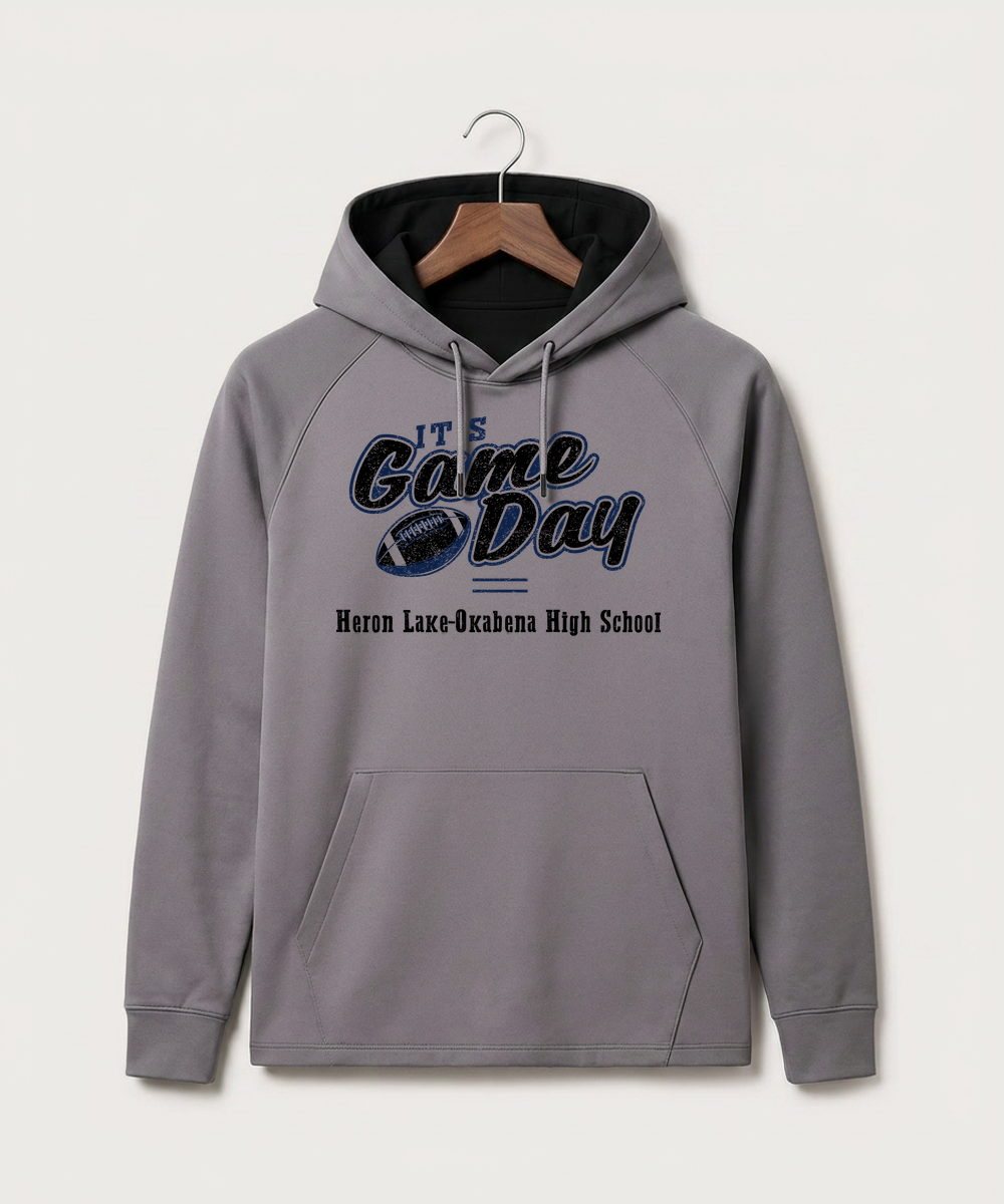 Heron Lake-Okabena High School Football (Boys) - Gray Hoodie - Full Front