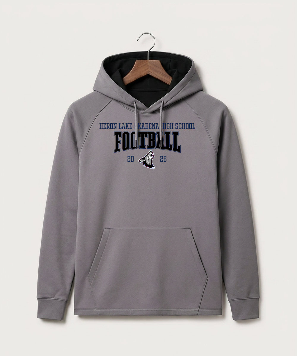 Heron Lake-Okabena High School Football (Boys) - Gray Hoodie - Full Front