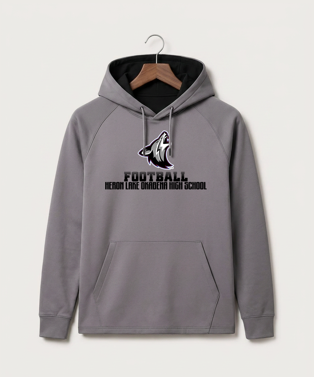 Heron Lake-Okabena High School Football (Boys) - Gray Hoodie - Full Front