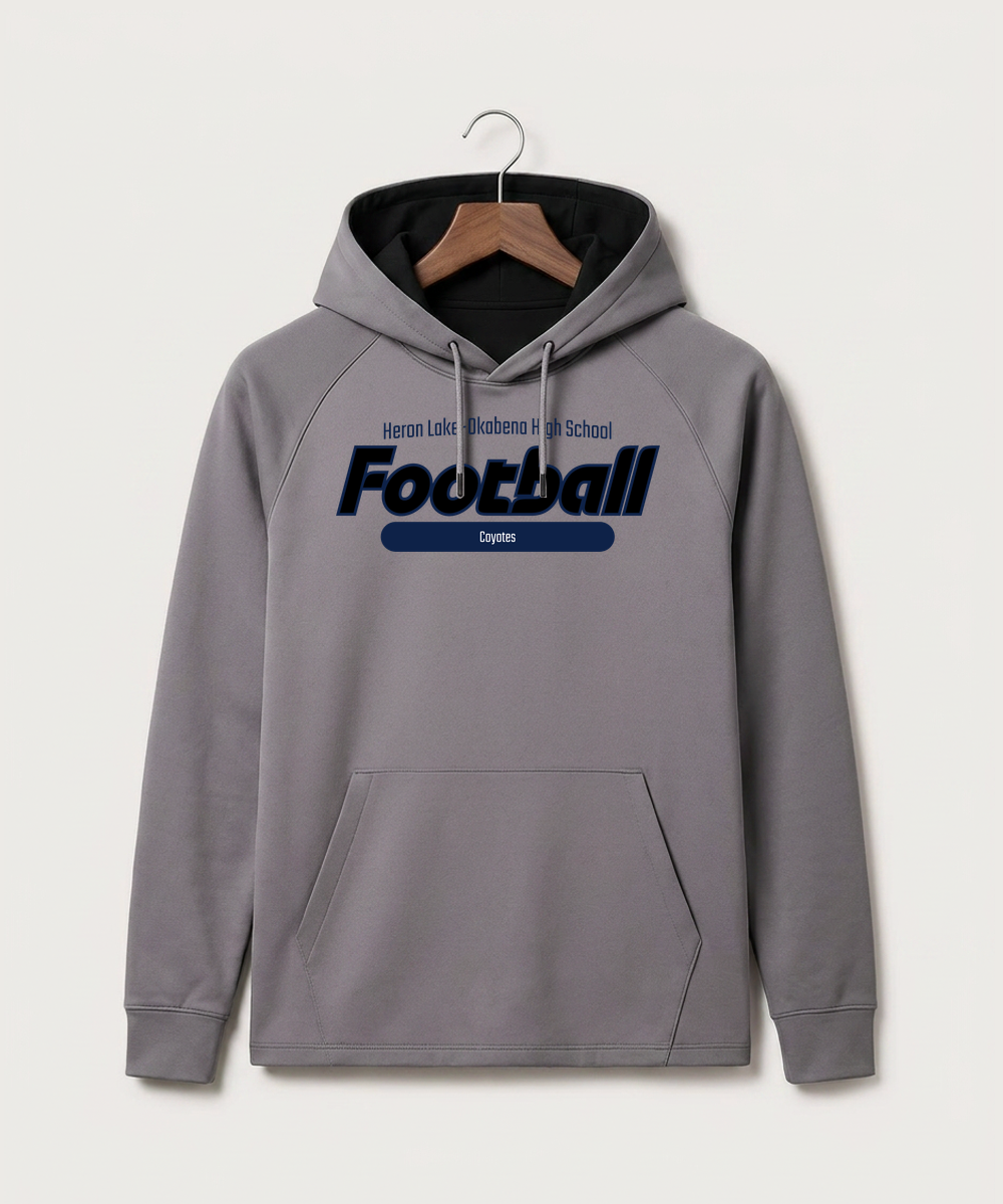 Heron Lake-Okabena High School Football (Boys) - Gray Hoodie - Full Front
