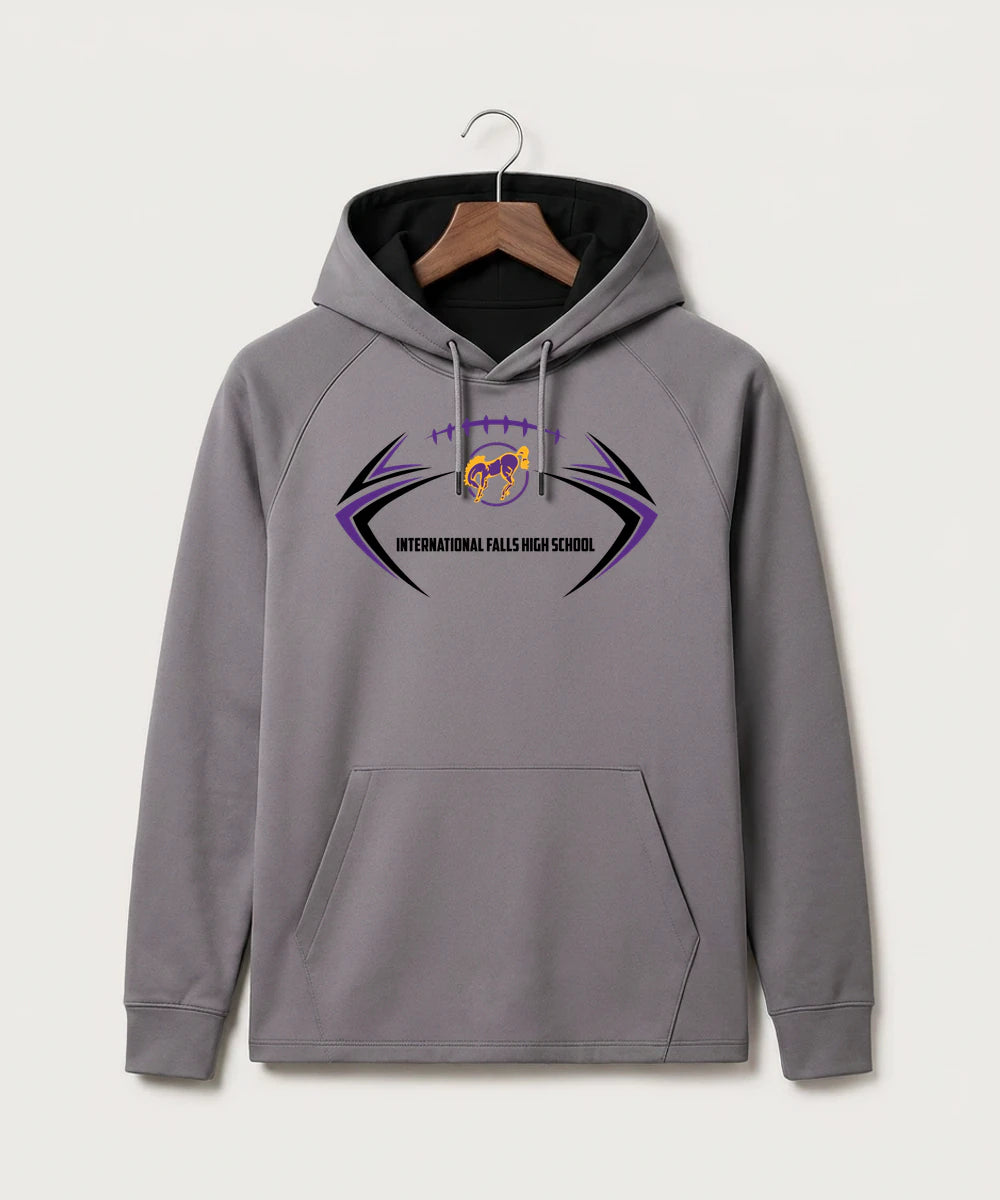 International Falls High School Football (Boys) - Gray Hoodie - Full Front