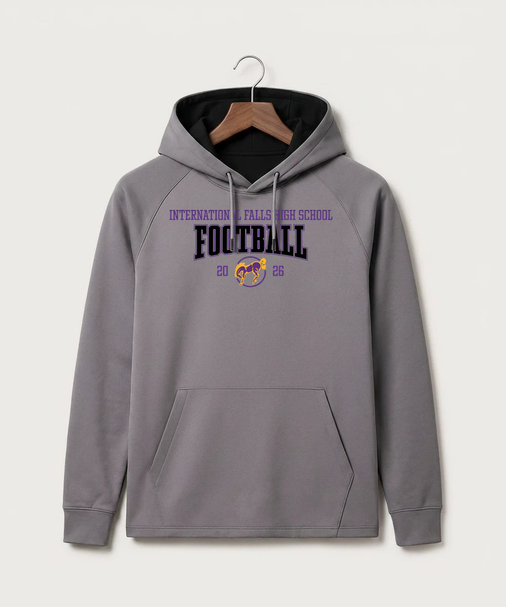 International Falls High School Football (Boys) - Gray Hoodie - Full Front