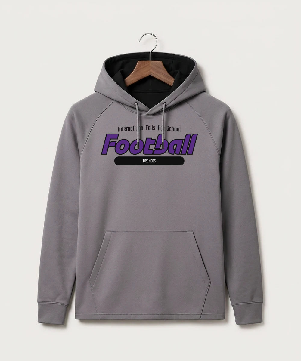 International Falls High School Football (Boys) - Gray Hoodie - Full Front