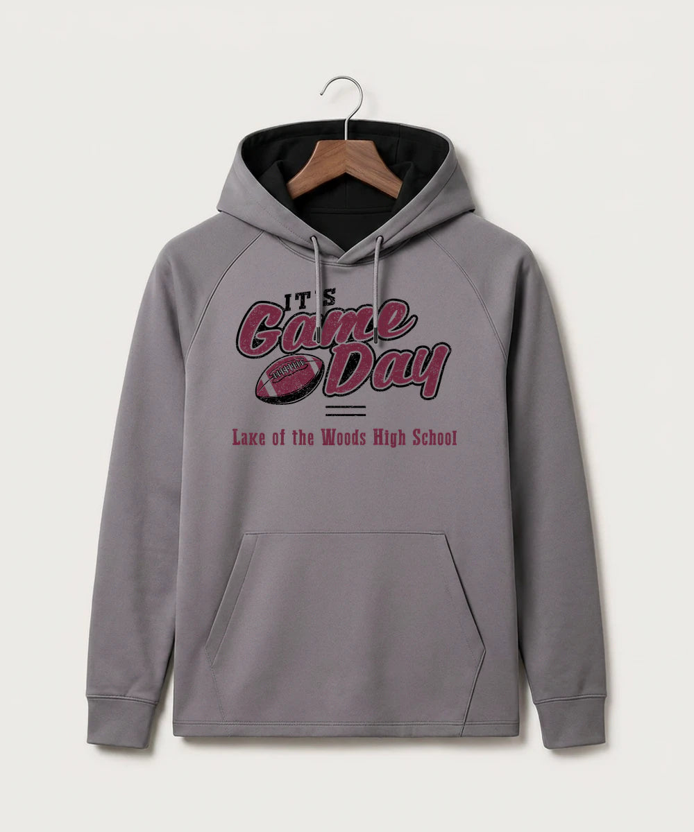 Lake of the Woods High School Football (Boys) - Gray Hoodie - Full Front