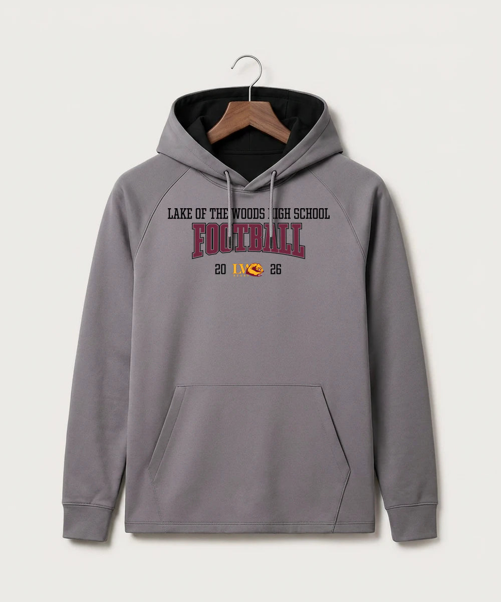 Lake of the Woods High School Football (Boys) - Gray Hoodie - Full Front