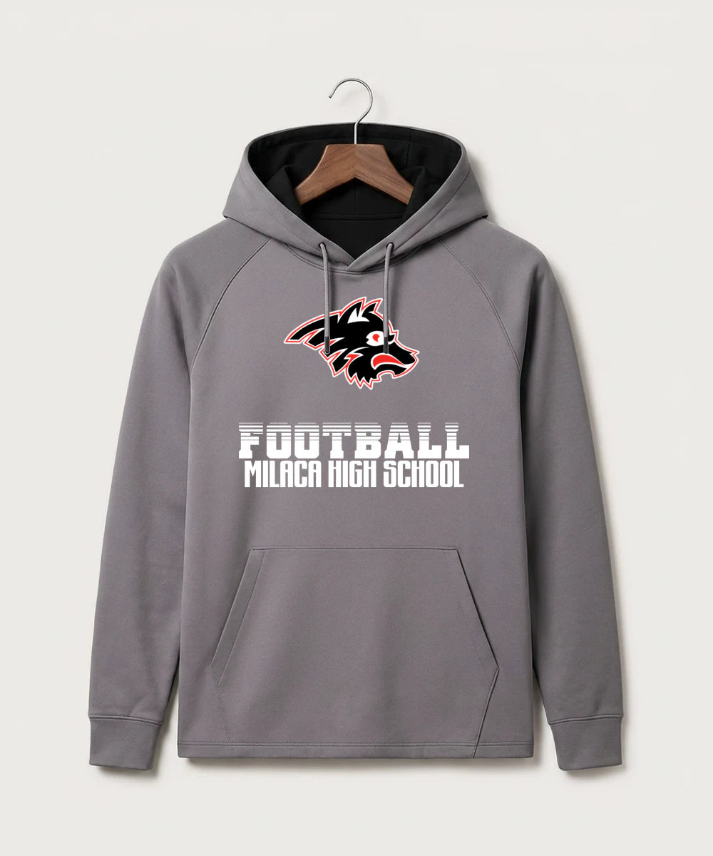 Milaca High School Football (Boys) - Gray Hoodie - Full Front