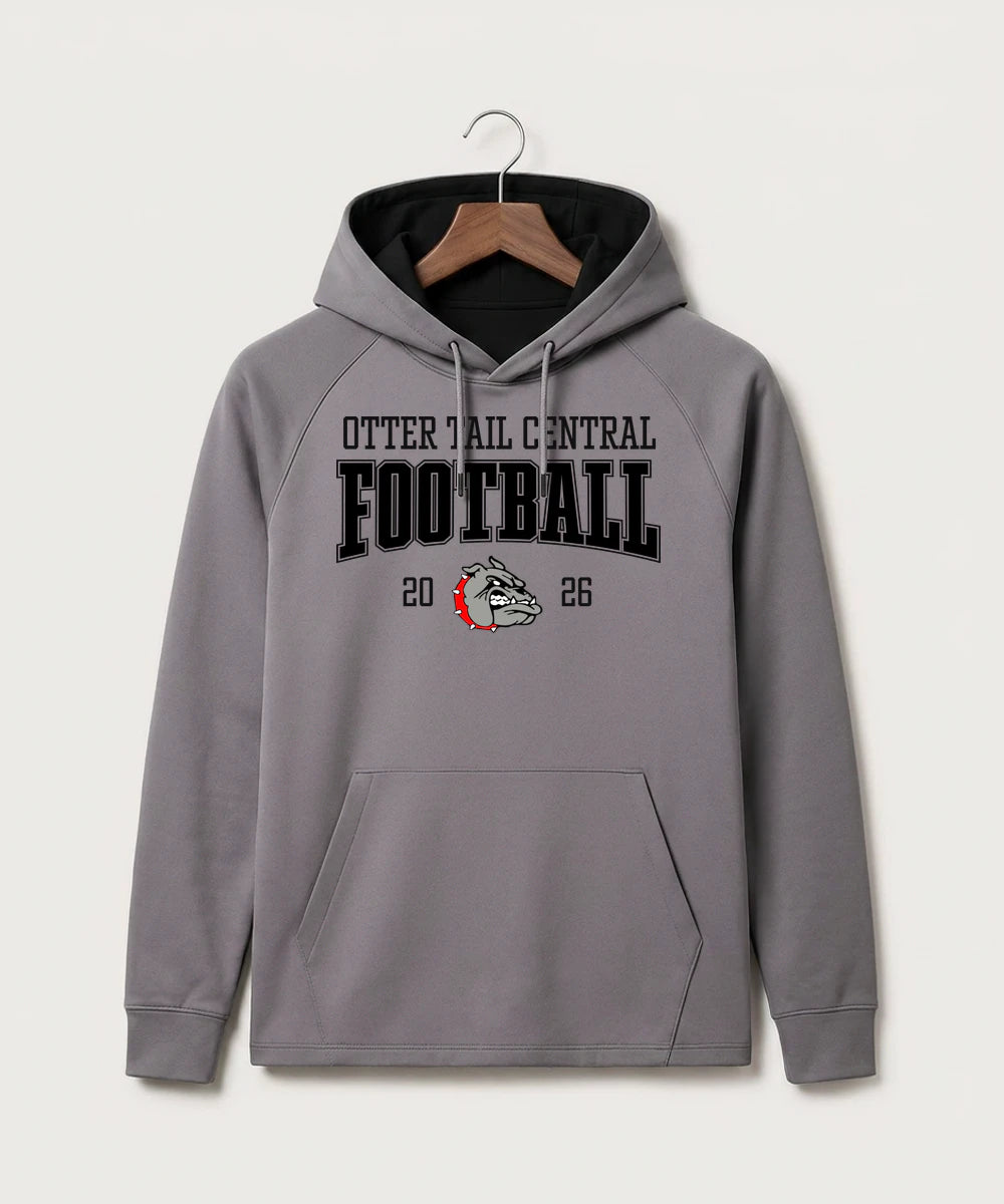 Otter Tail Central Football (Boys) - Gray Hoodie - Full Front