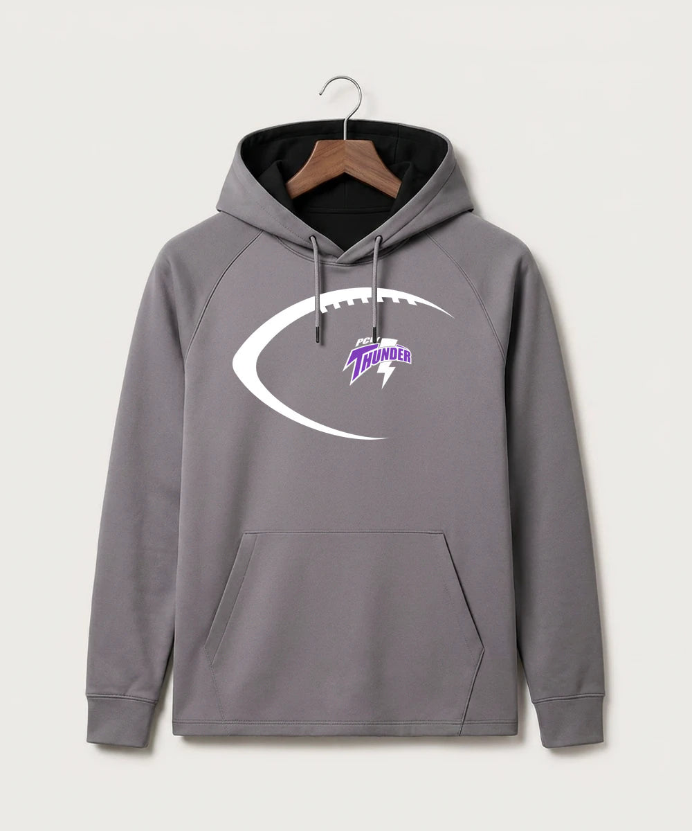 Polk County West Football (Boys) - Gray Hoodie - Full Front