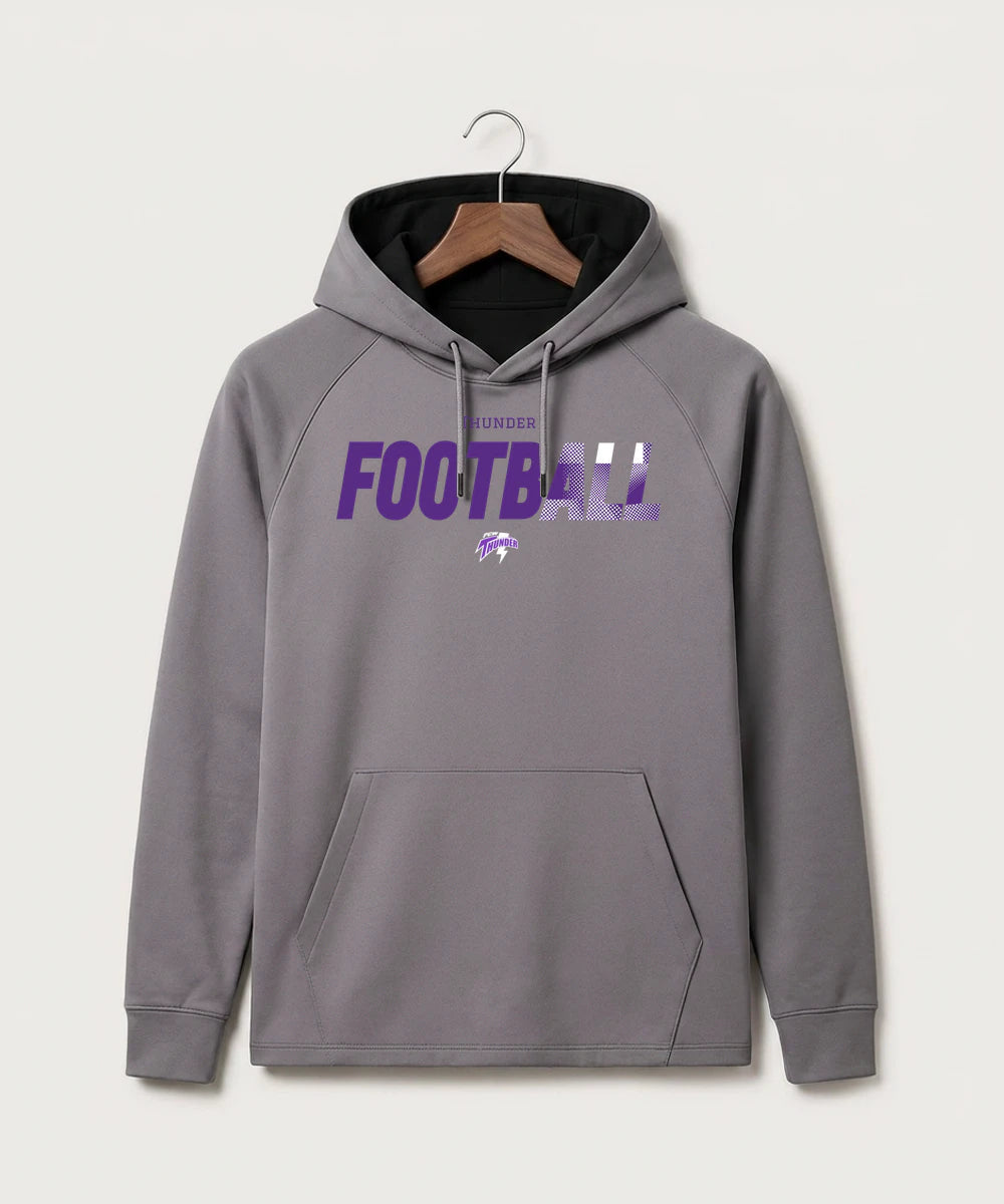 Polk County West Football (Boys) - Gray Hoodie - Full Front