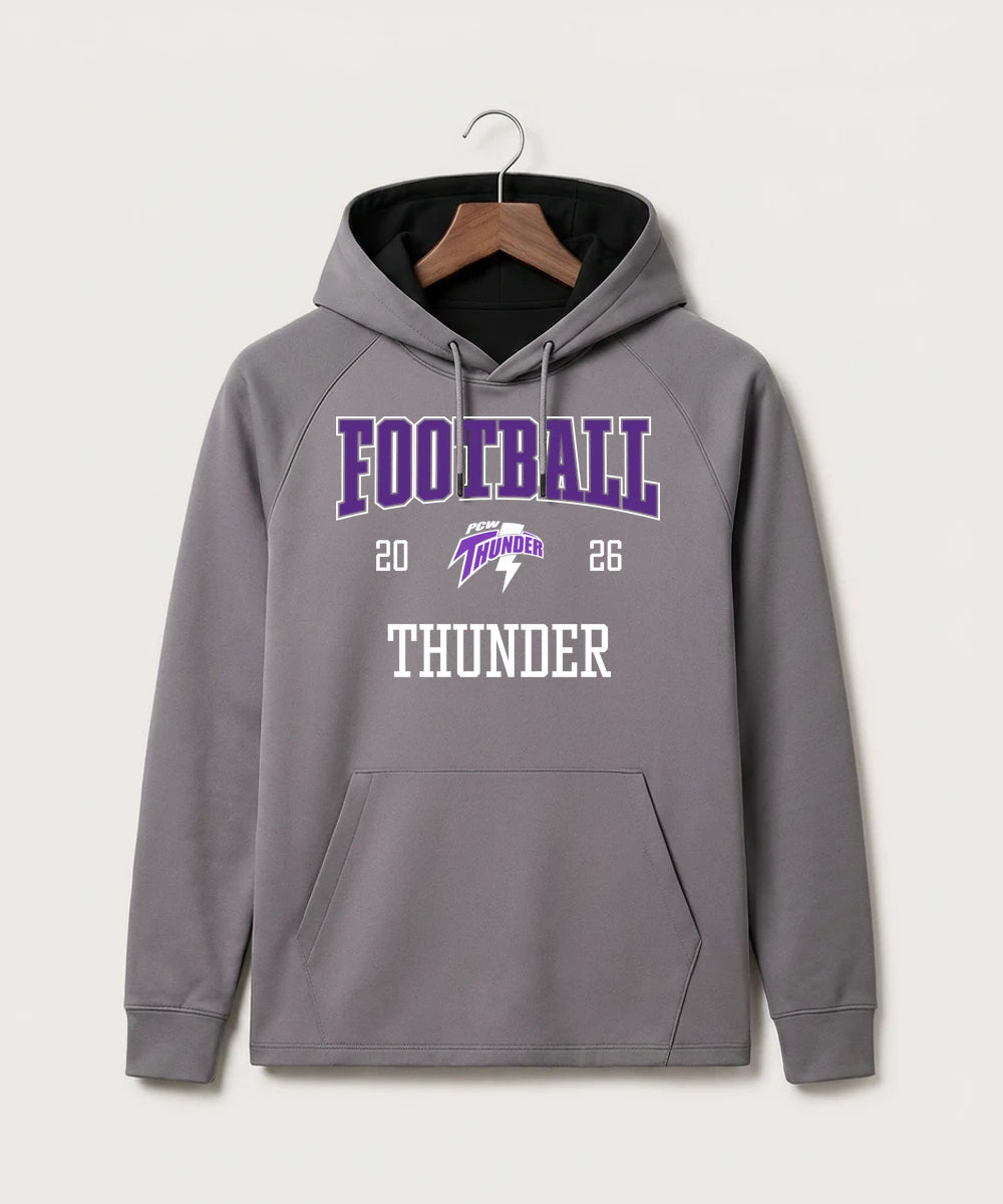 Polk County West Football (Boys) - Gray Hoodie - Full Front