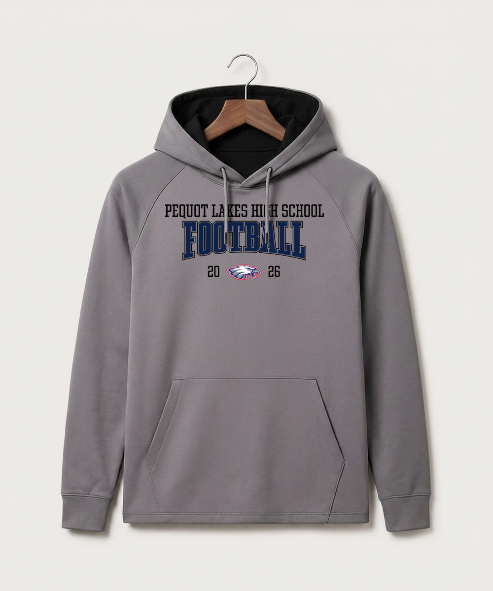 Pequot Lakes High School Football (Boys) - Gray Hoodie - Full Front