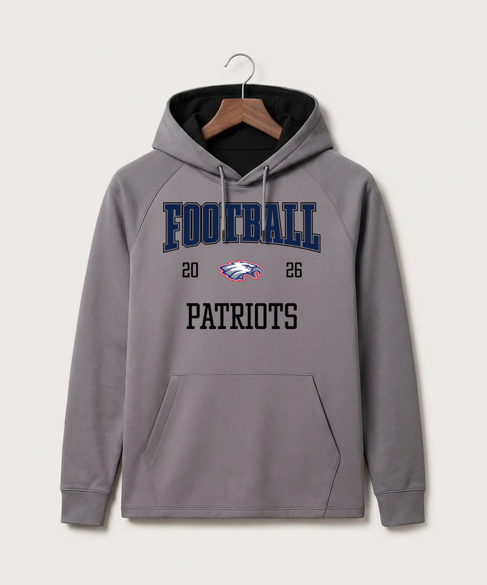 Pequot Lakes High School Football (Boys) - Gray Hoodie - Full Front