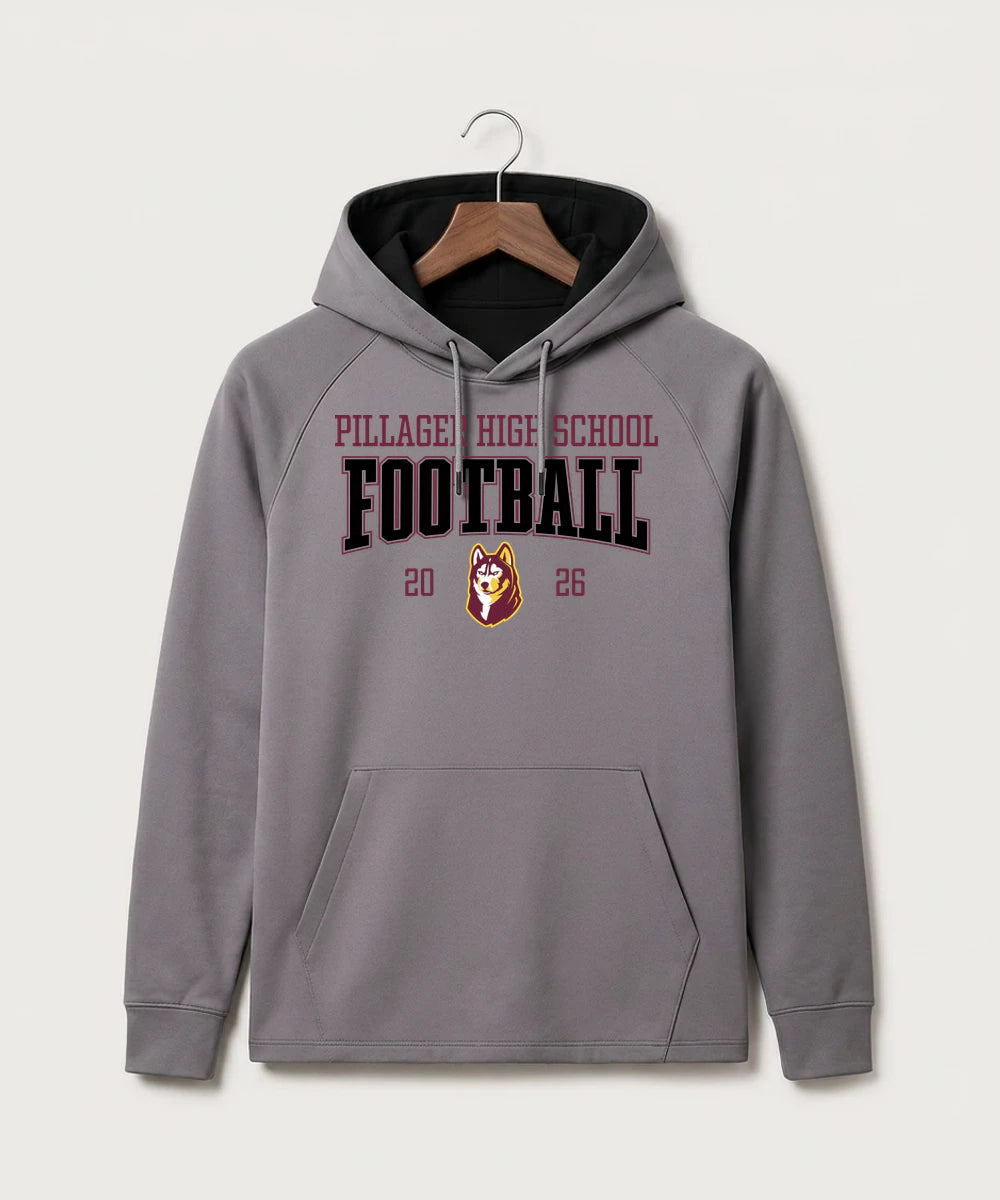 Pillager High School Football (Boys) - Gray Hoodie - Full Front