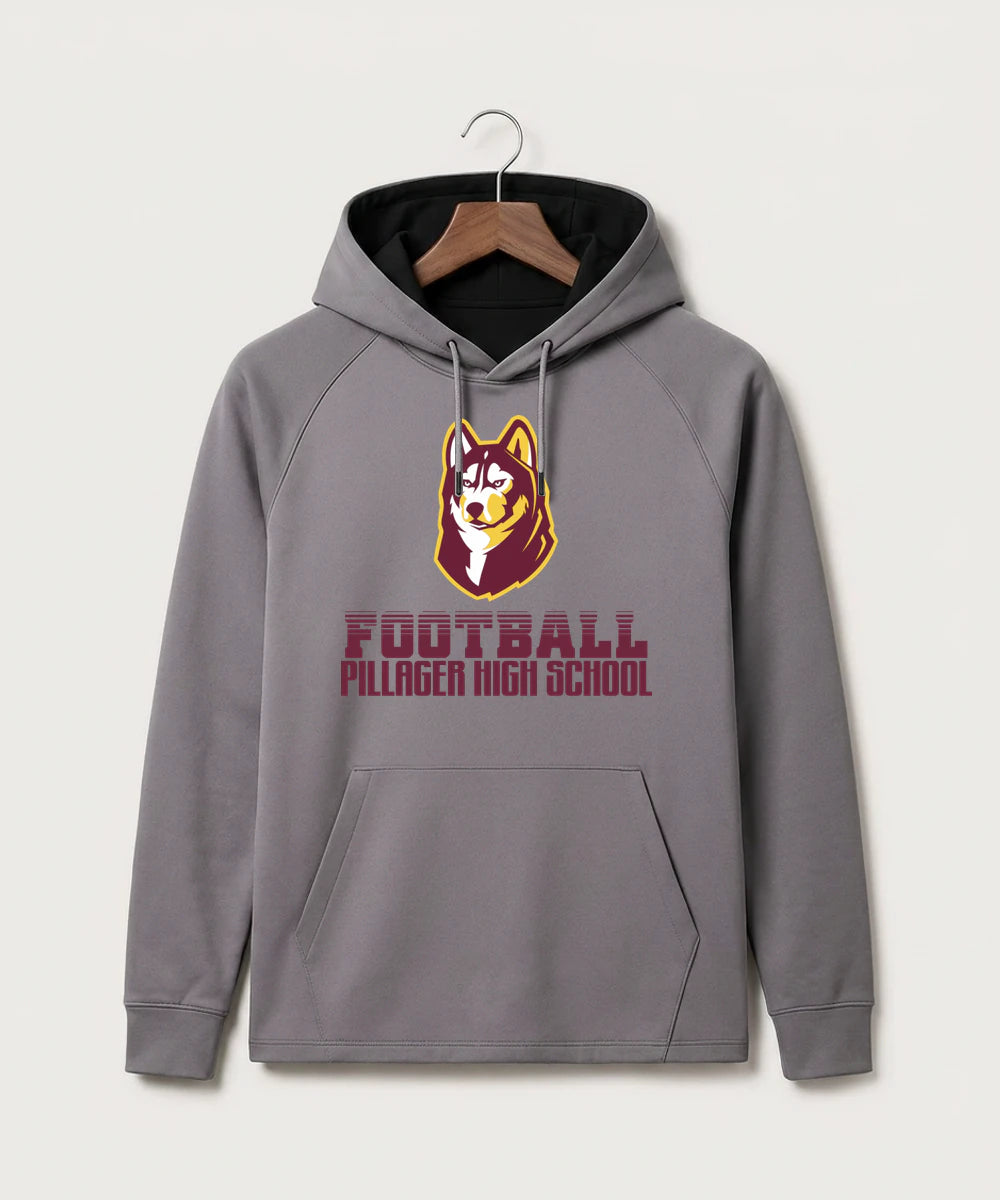 Pillager High School Football (Boys) - Gray Hoodie - Full Front