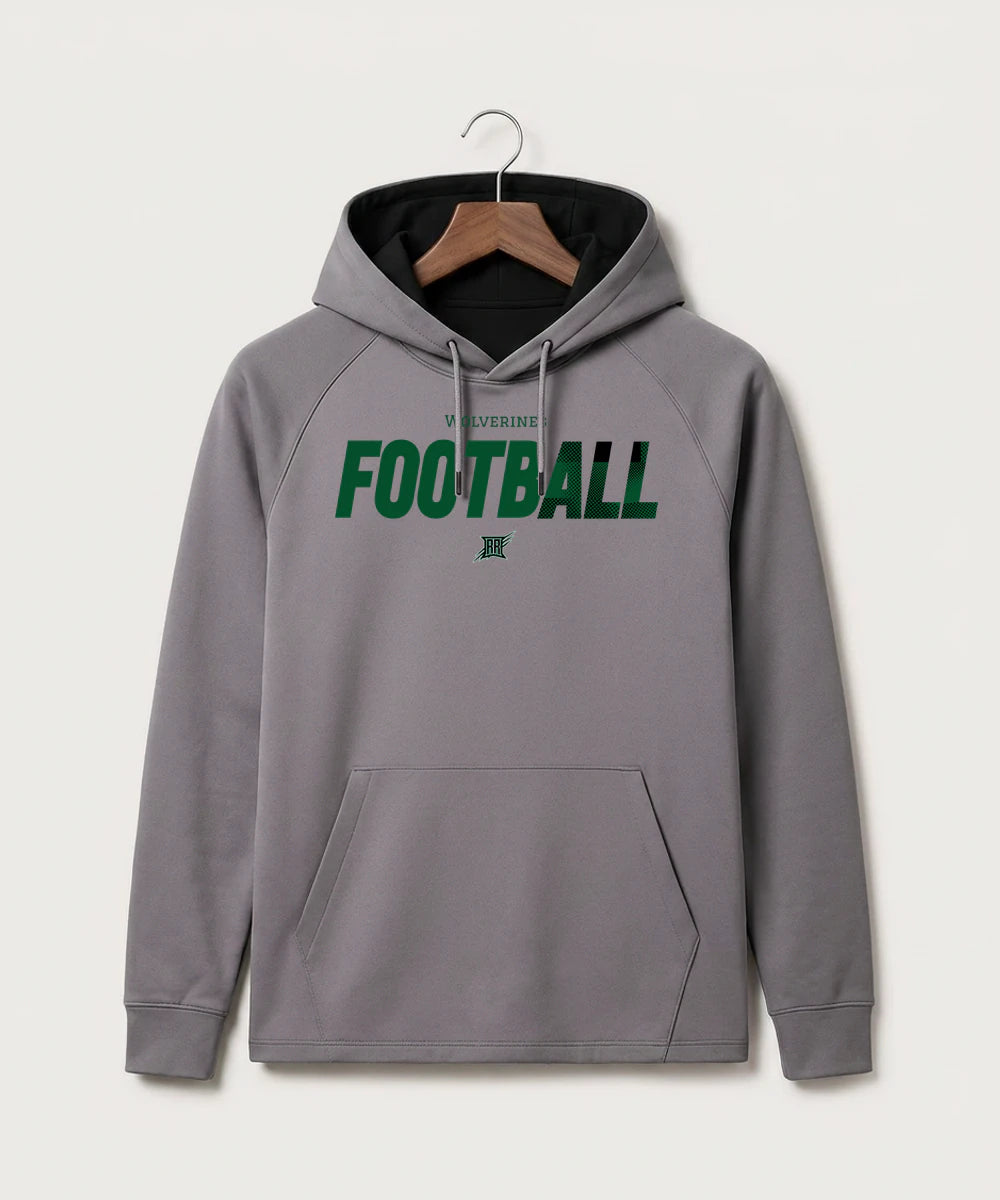 Rock Ridge High School Football (Boys) - Gray Hoodie - Full Front