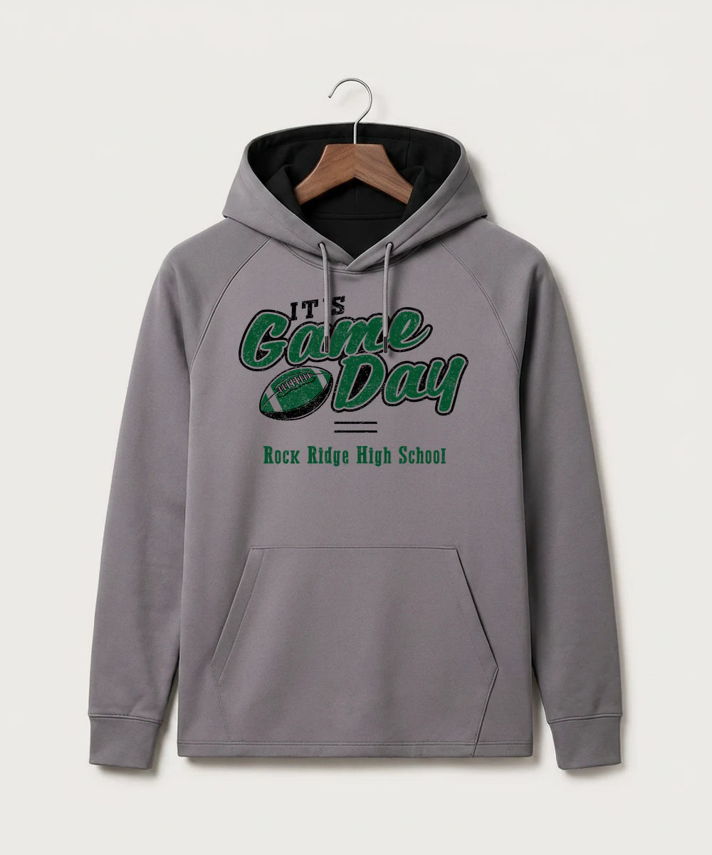 Rock Ridge High School Football (Boys) - Gray Hoodie - Full Front