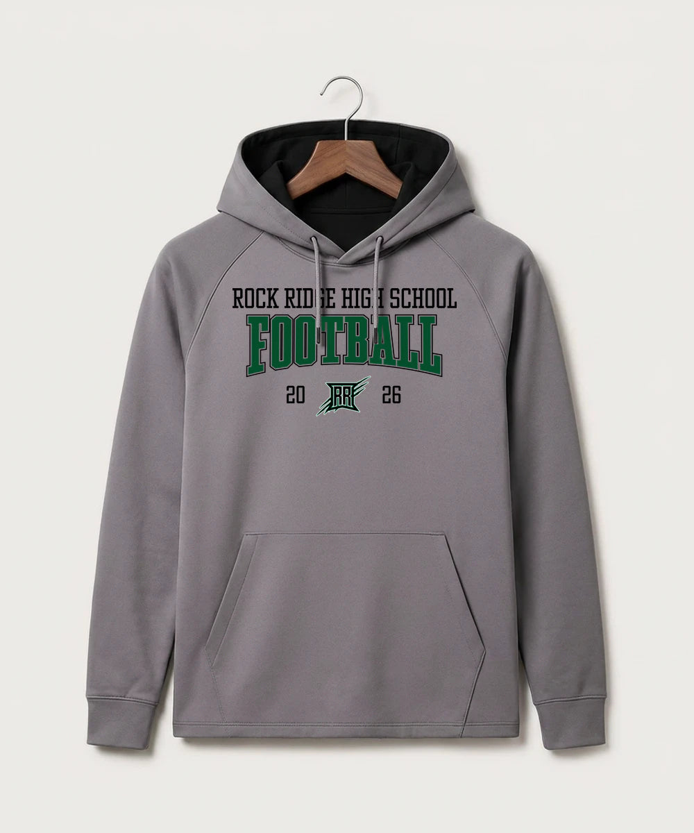 Rock Ridge High School Football (Boys) - Gray Hoodie - Full Front