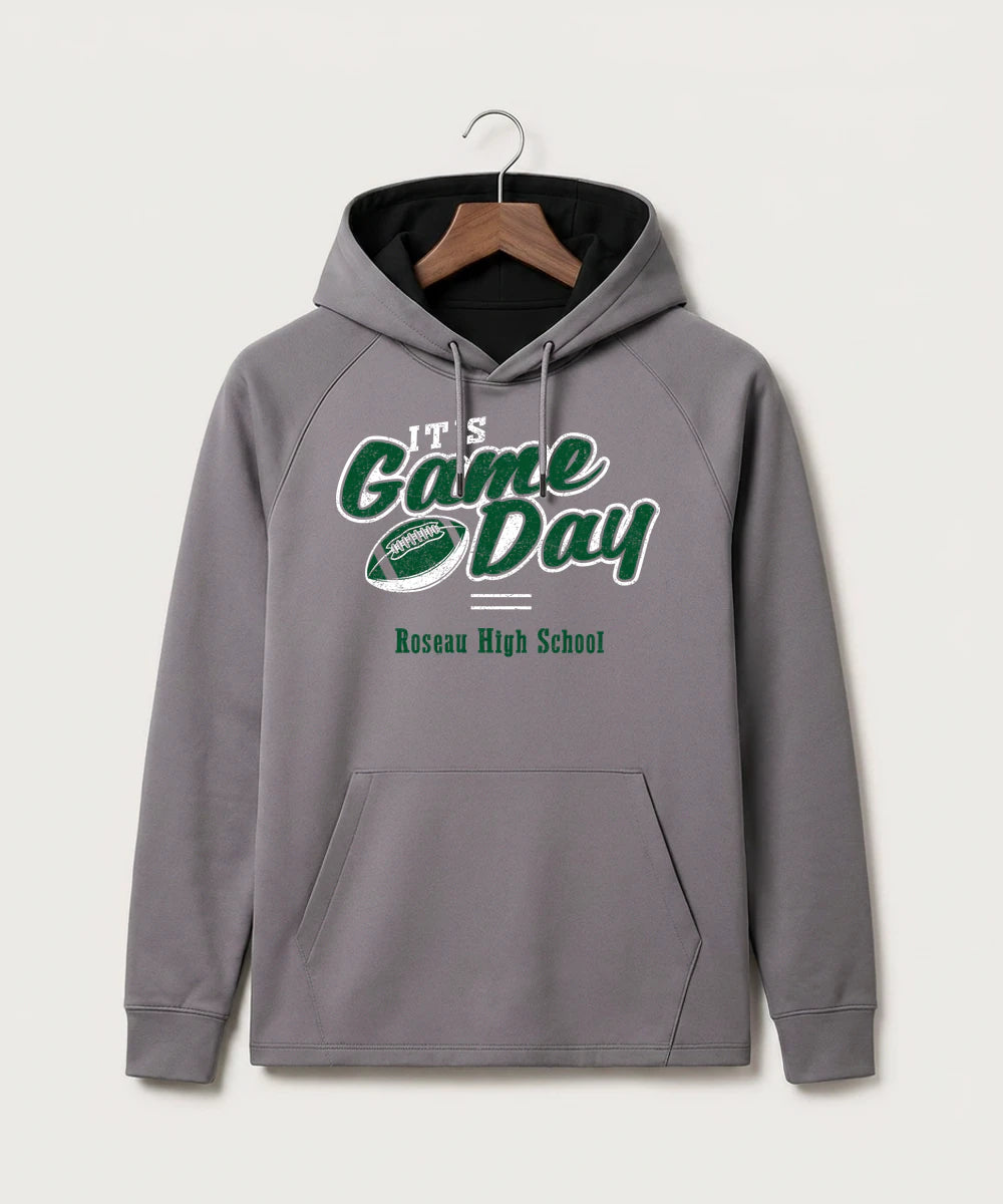 Roseau High School Football (Boys) - Gray Hoodie - Full Front